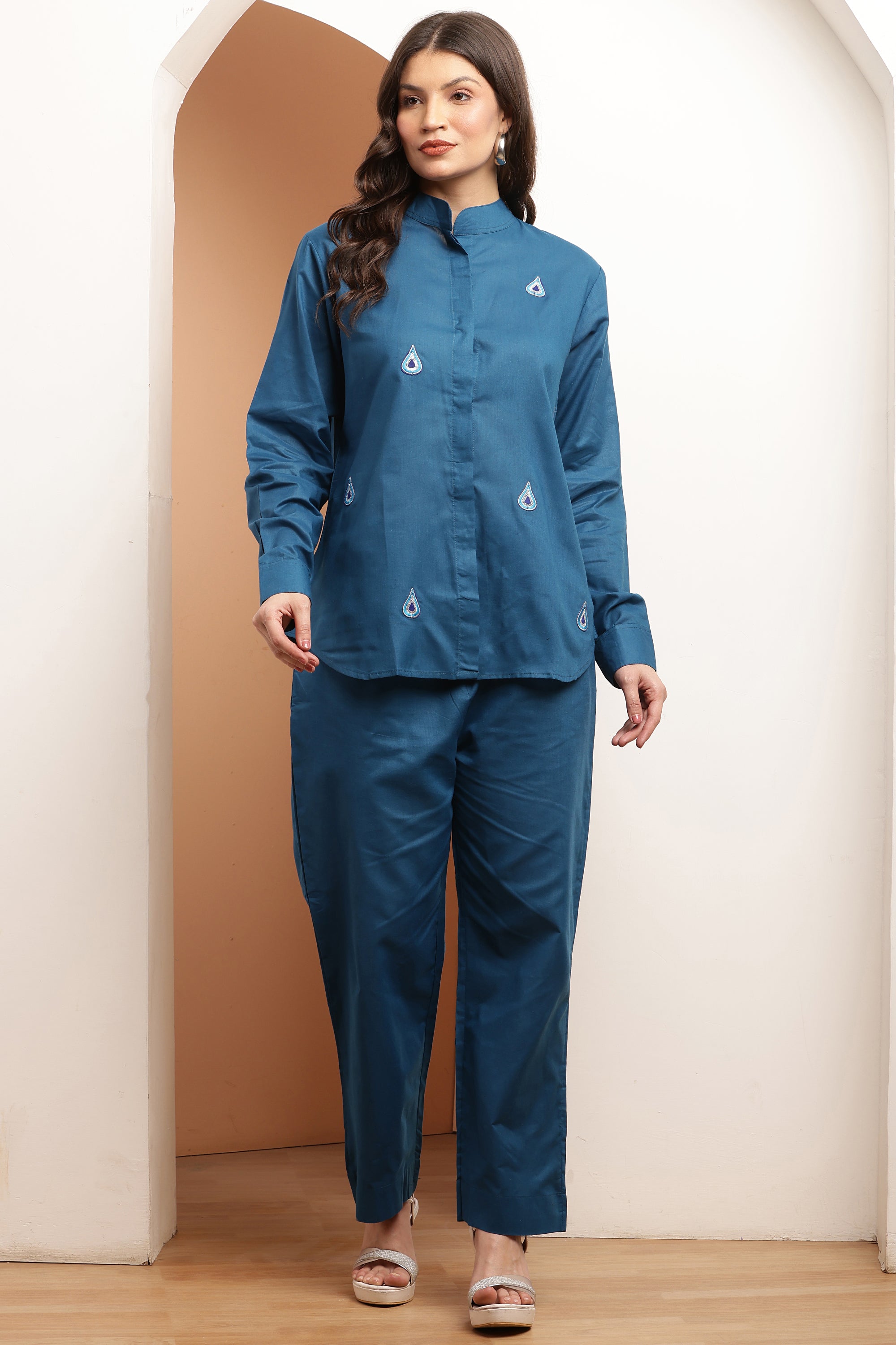 Blue Teal Drop Co-Ord - The Fashion Industry